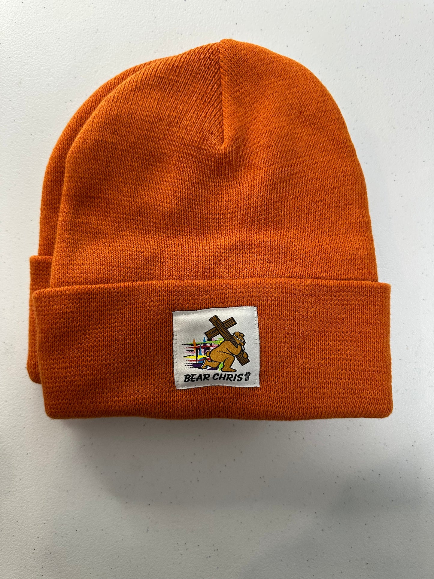 Orange Beanie/Bearing Cross 🐻✝️