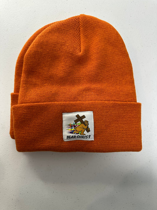 Orange Beanie/Bearing Cross 🐻✝️